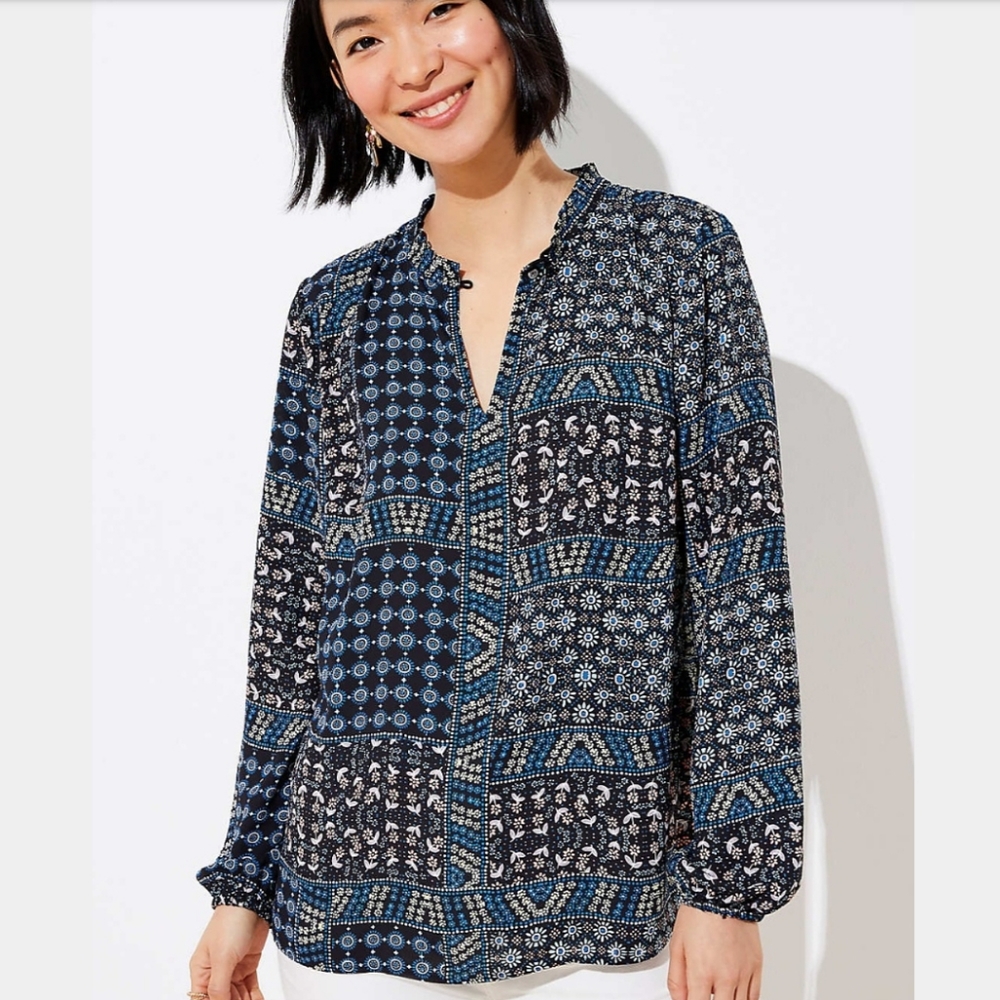 Ann Taylor Loft Petite Patchwork Blouse - image 2